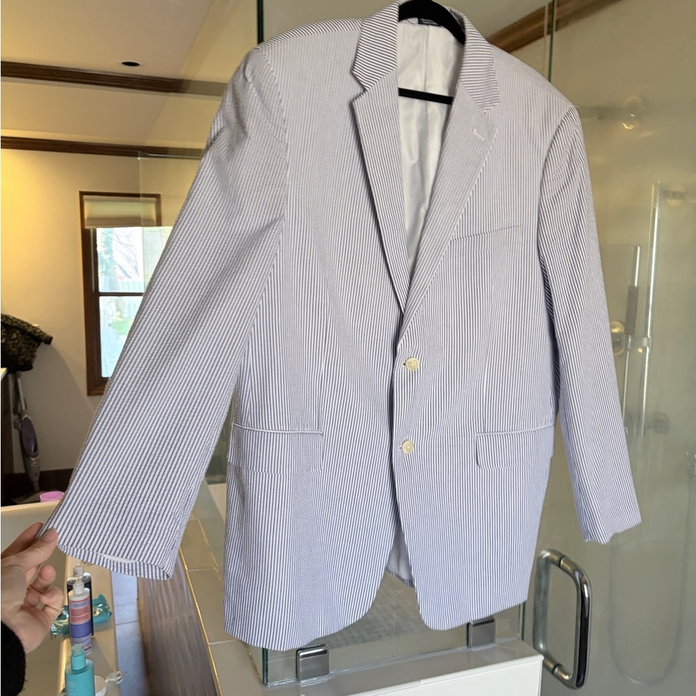 Saddlebred Blue & White Seersucker Sport Coat